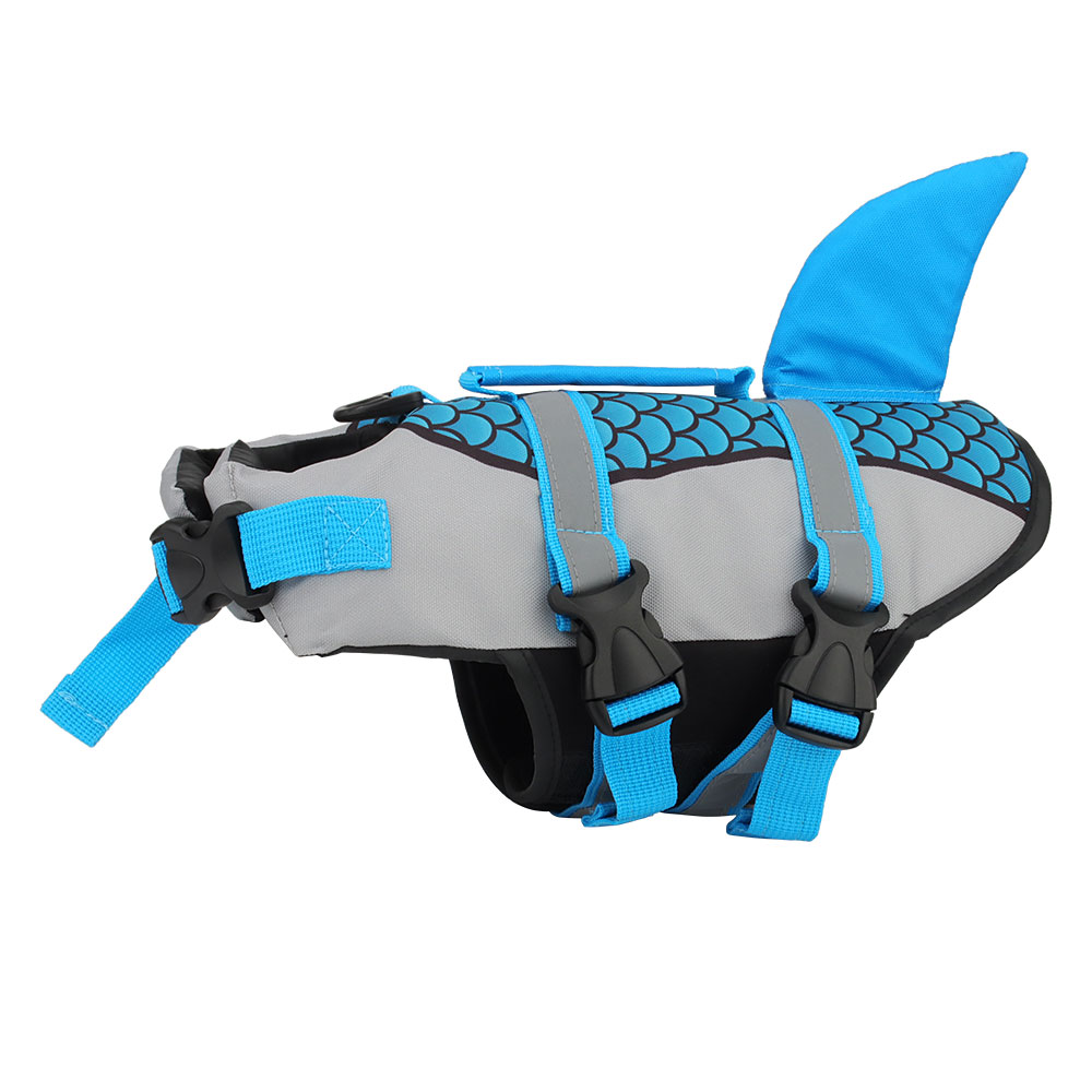 Viral tiktok Swim Pet Dog Life Jacket Vest Clothes Life Vest Collar Harness Pets Swimming Summer Swimwear Scales Shark Pet Products