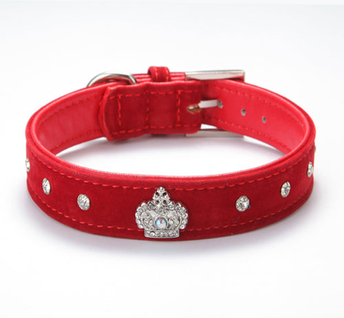 Small dog and puppy collar velvet
