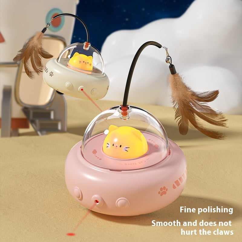 Viral Smart Teaser Cat Toy Electric UFO Cat Teaser Stick With Bell Training Pet Toys Replaceable Feather Interactive Cat Supplies Pet Supplies Pets Products