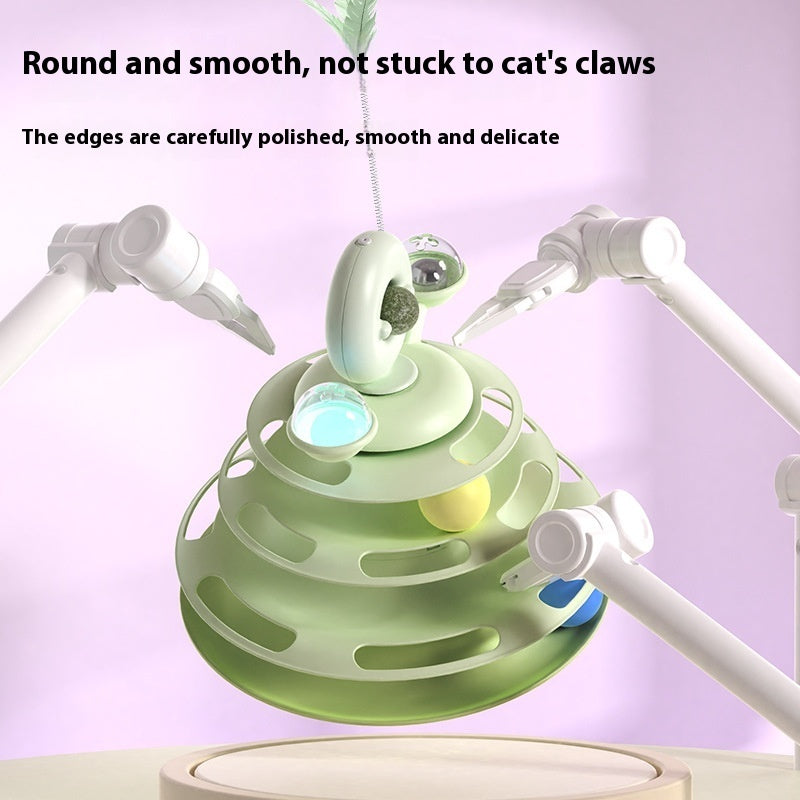 Viral 4 Levels Cat Toy Tower Turntable Roller Balls Toys Interactive Intelligence Pets Toys Training Track Puzzle Funny Games Accessories Pet Products