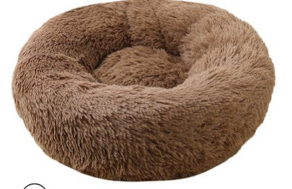 Plush Round Pet Bed For Cats And Dogs