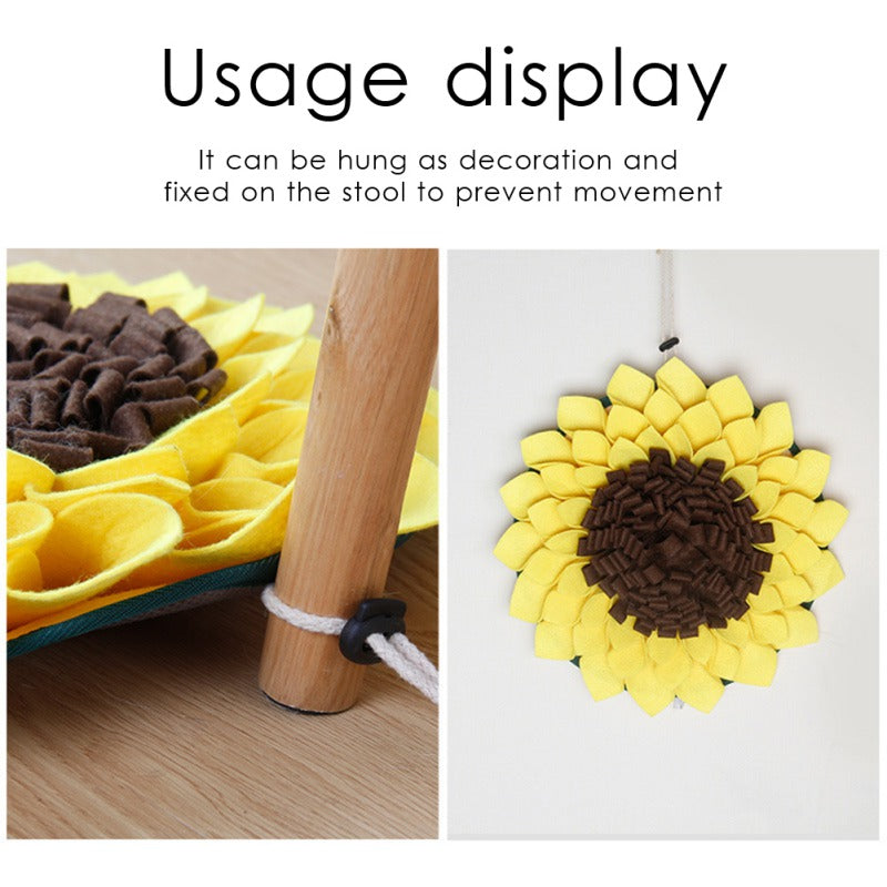 Snuffle Mat Washable Sunflower Slow Feeding Food Pet Nosework Training Treat