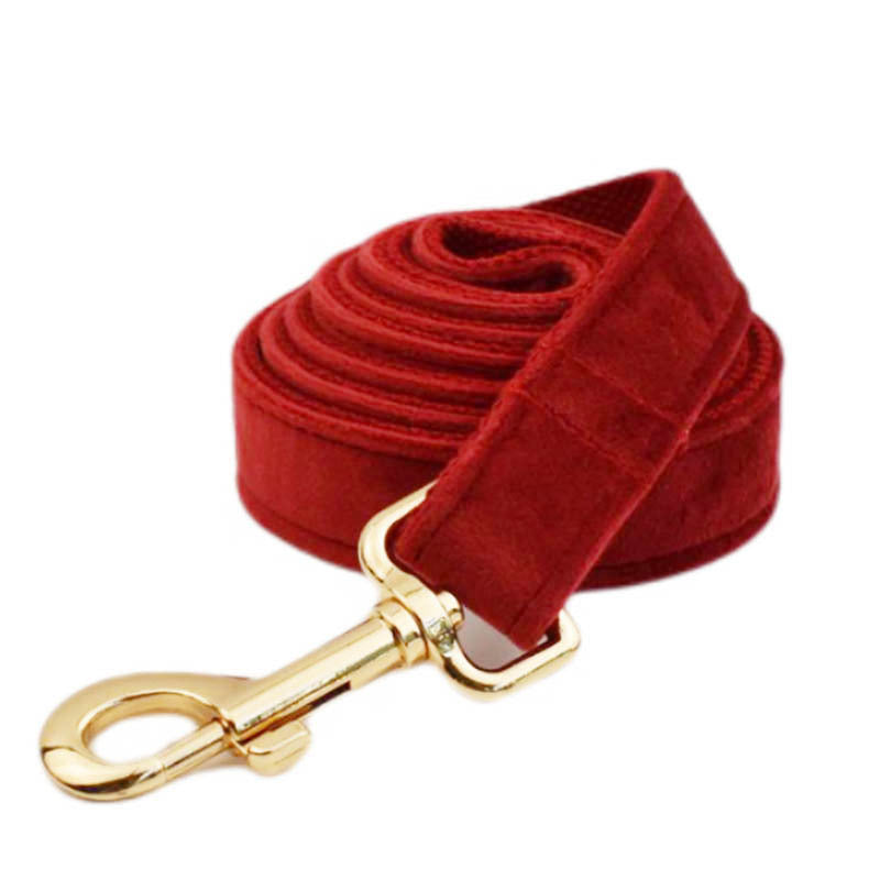 Red velvet Collar and Harness set