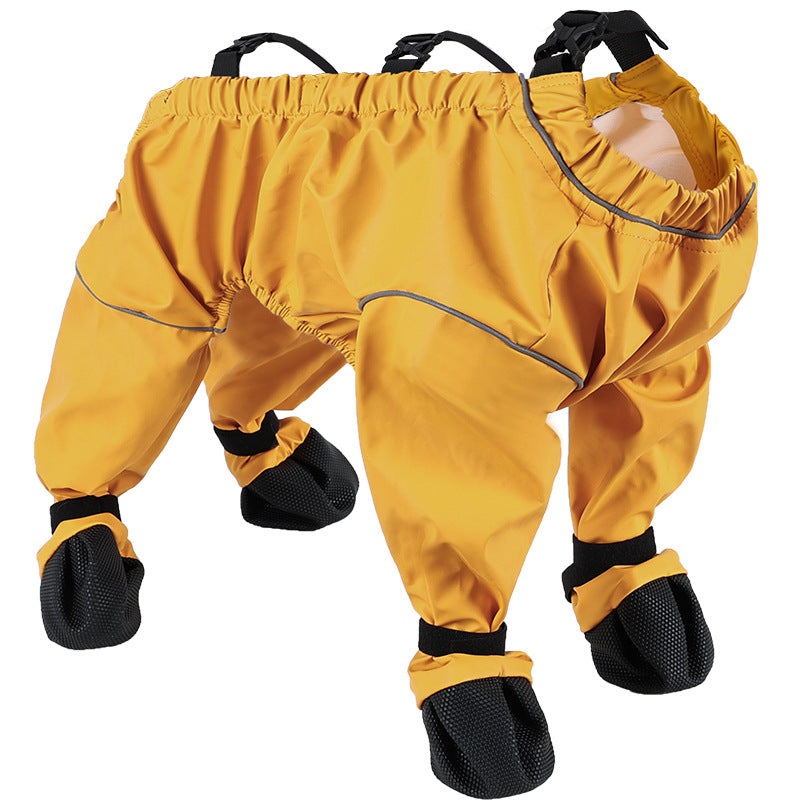 Dog Four Seasons Breathable Soft Bottom Jumpsuit and boots.