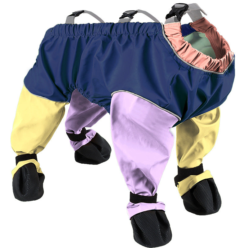 Dog Four Seasons Breathable Soft Bottom Jumpsuit and boots.