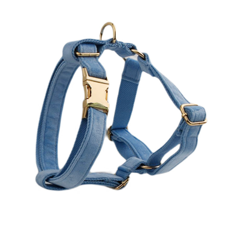 Velvet Dog Collar and Harness set