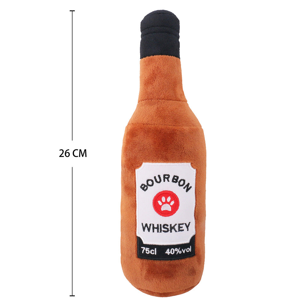 Classy Bottle Plush Chew Toy