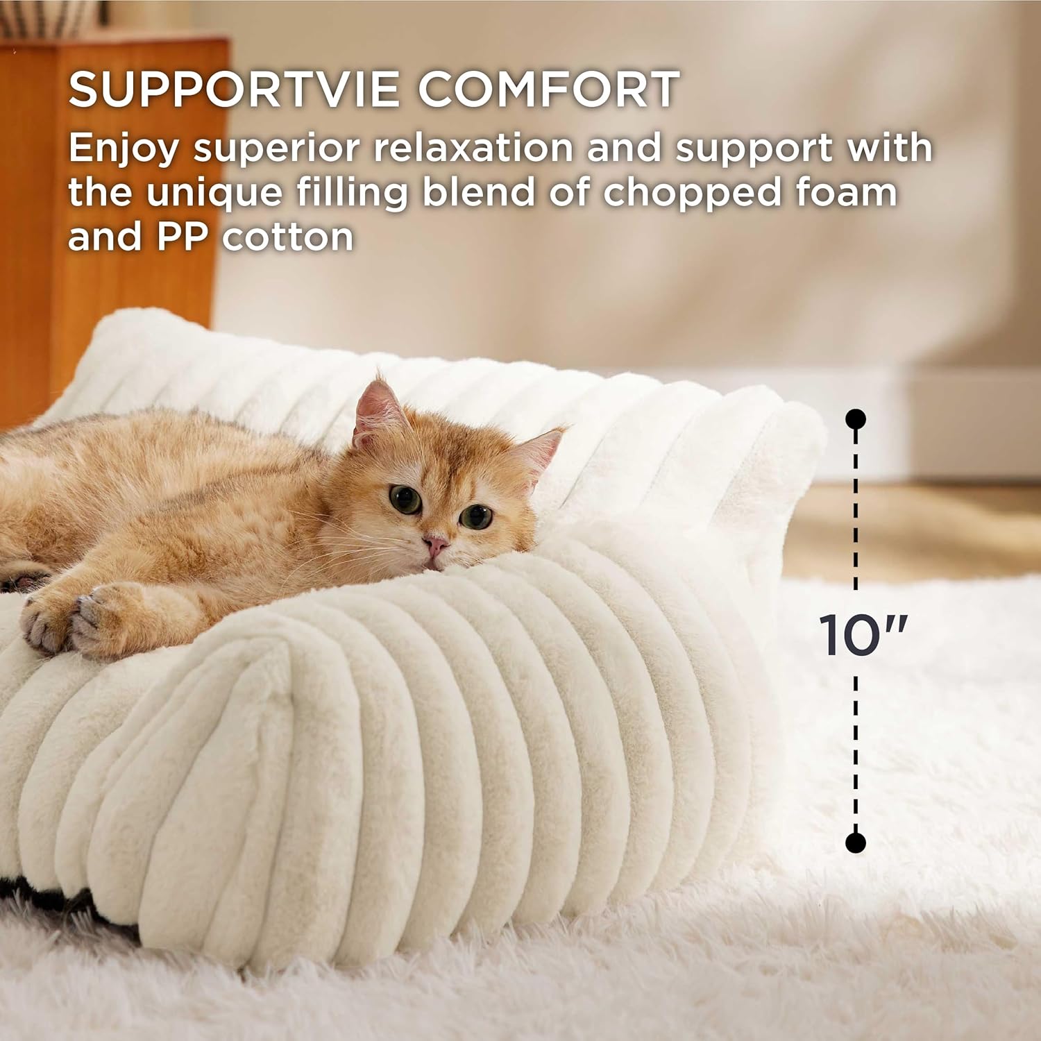 Bedsure Cute Couch For Pets - Fluffy Sofa With Premium Soft Corduroy Fleece Fuzzy Couch Bed With Cover Supportive Chair