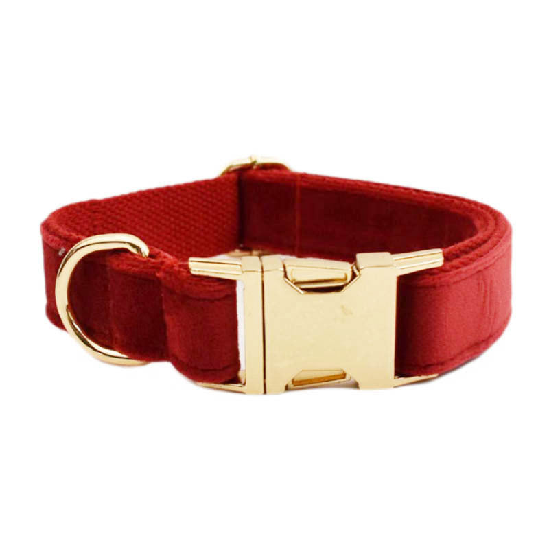 Red velvet Collar and Harness set