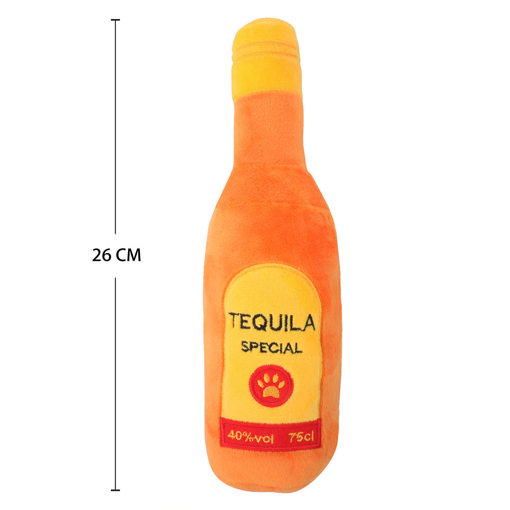 Classy Bottle Plush Chew Toy