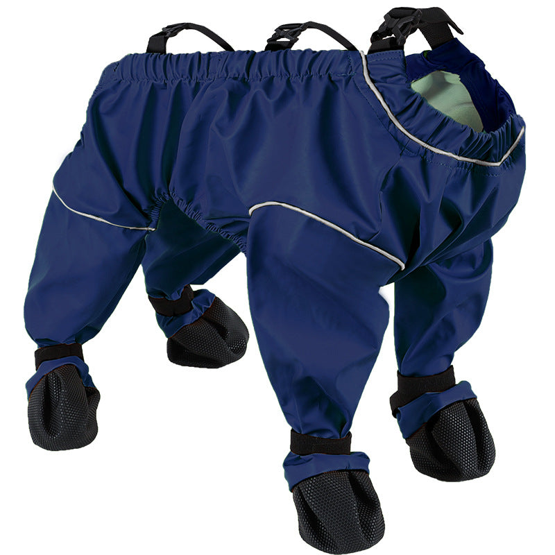 Dog Four Seasons Breathable Soft Bottom Jumpsuit and boots.