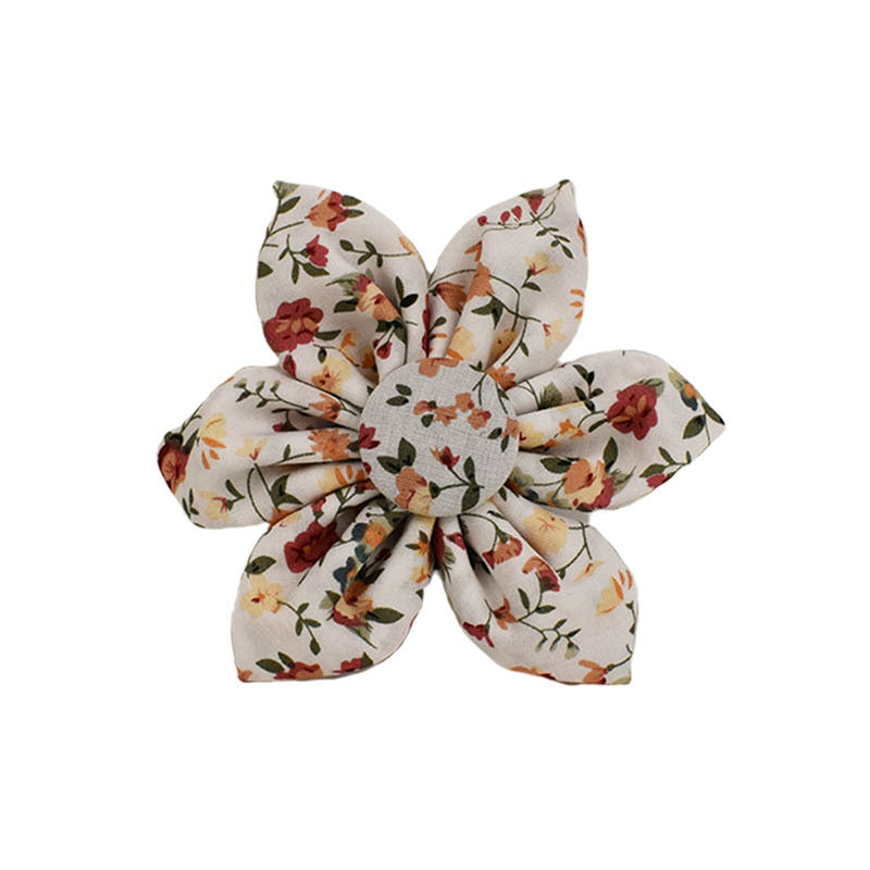 Velvet flower dog collar and harness set