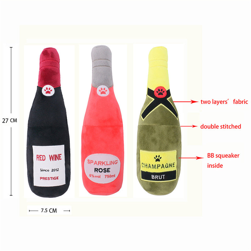 Classy Bottle Plush Chew Toy