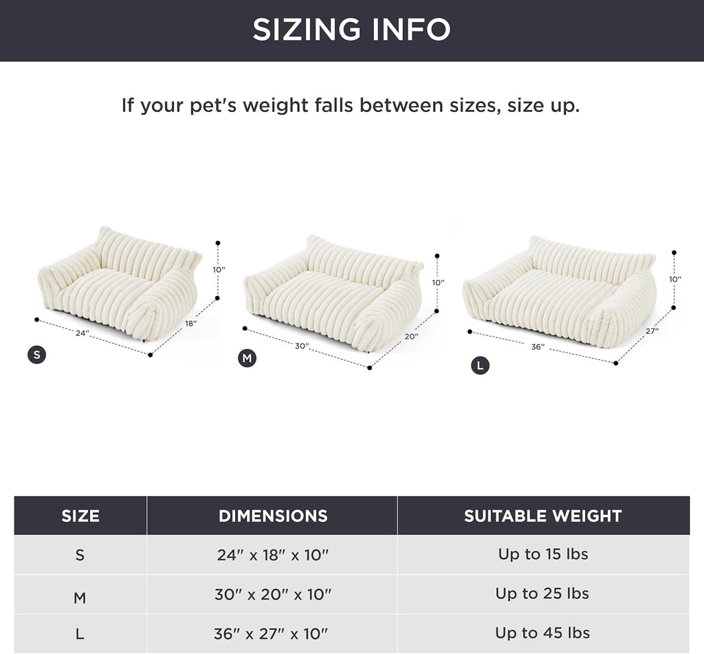 Bedsure Cute Couch For Pets - Fluffy Sofa With Premium Soft Corduroy Fleece Fuzzy Couch Bed With Cover Supportive Chair