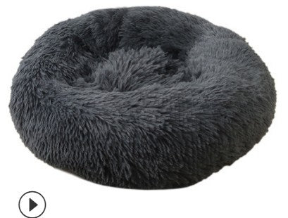 Plush Round Pet Bed For Cats And Dogs