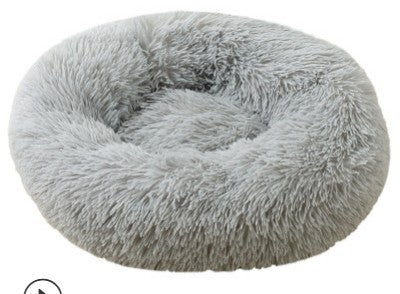 Plush Round Pet Bed For Cats And Dogs