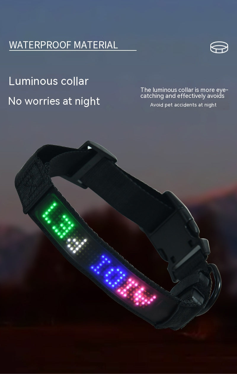 viral Pet Supplies Smart Tracking Device Mobile Phone APP Control DIY Edit Anti-lost LED Luminous Dog Harness