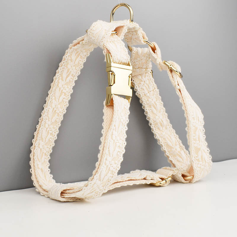 Leaves Lace Pet Vest Collar and Harness set