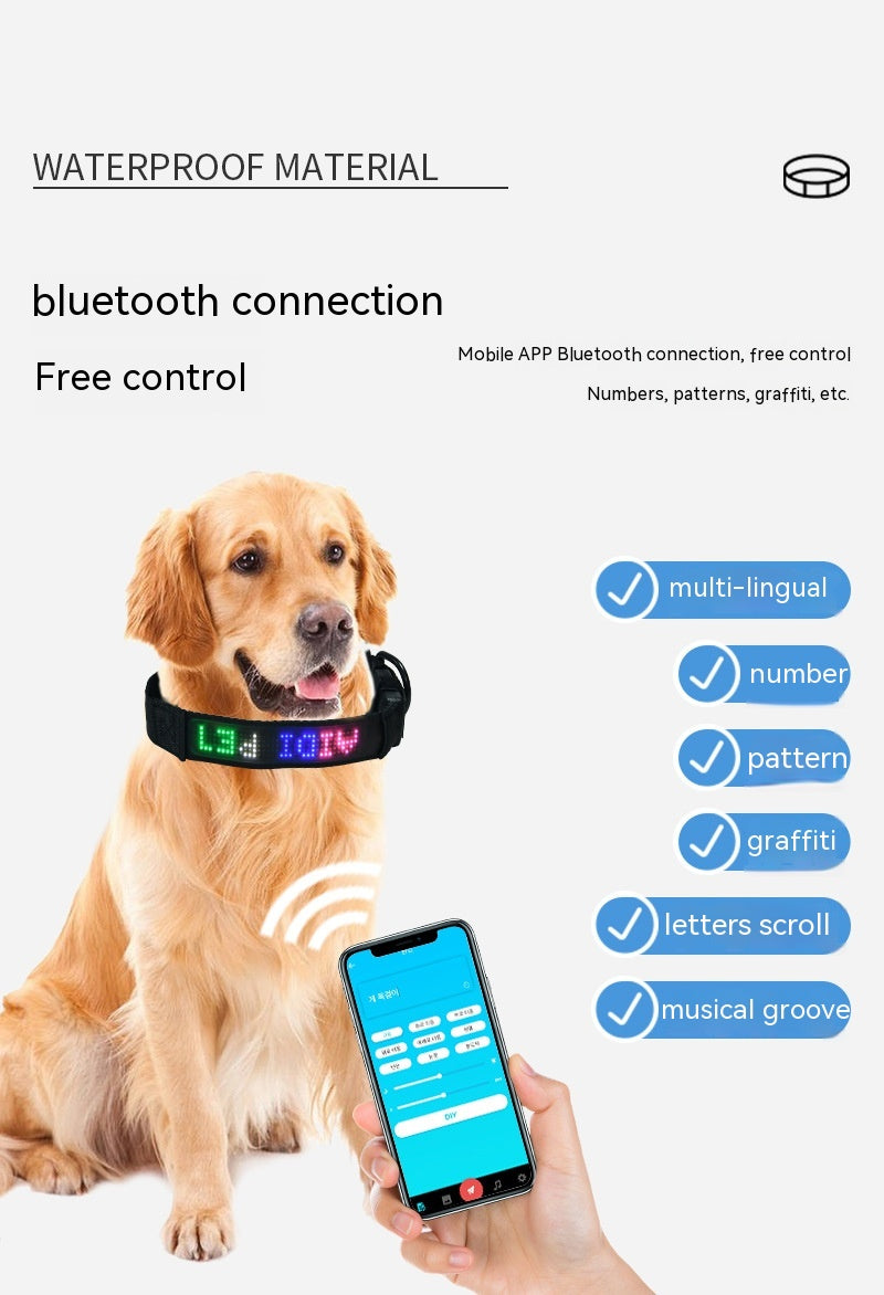 viral Pet Supplies Smart Tracking Device Mobile Phone APP Control DIY Edit Anti-lost LED Luminous Dog Harness