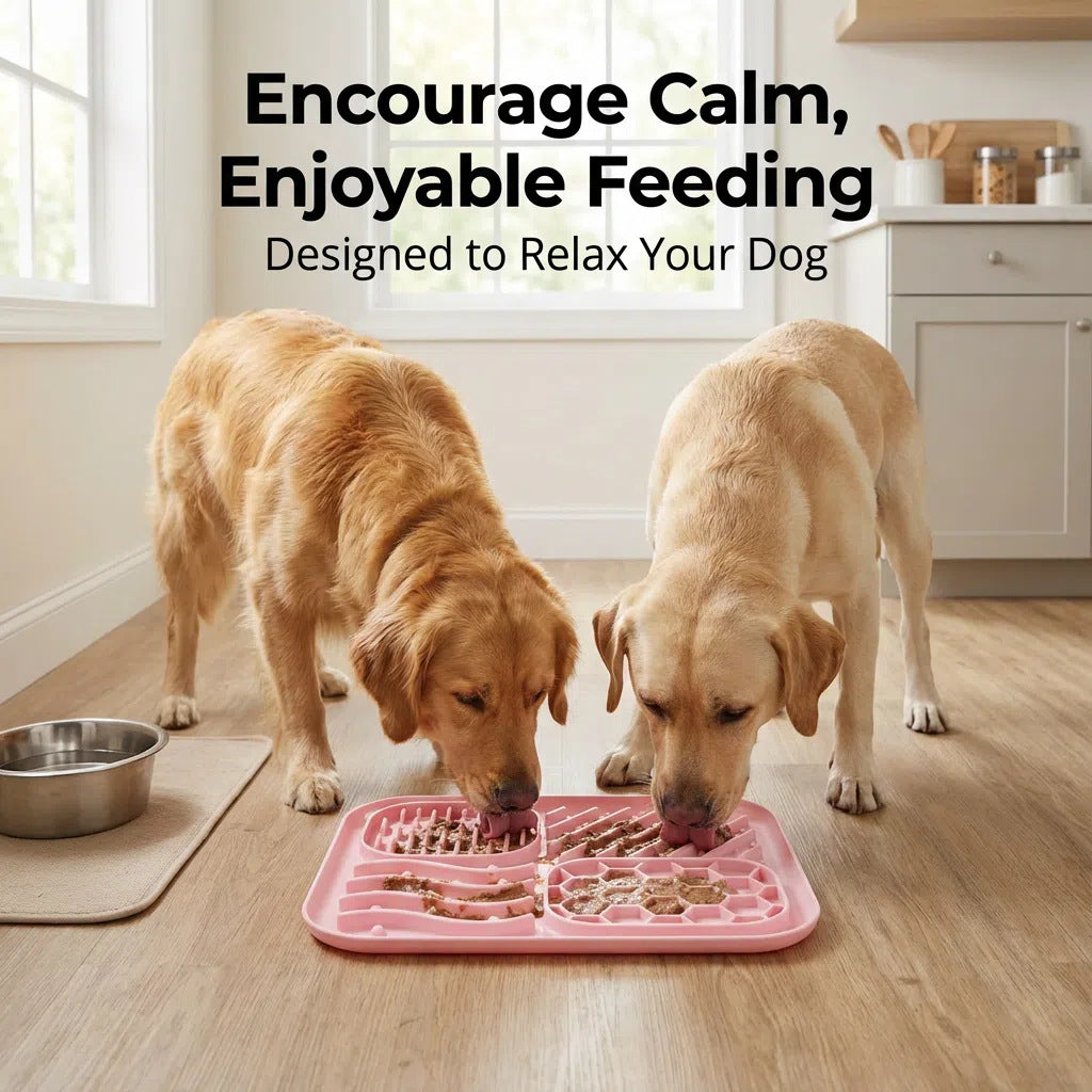 Dog Slow Feeder Bowl With Suction Cup To Prevent Choking And Encourage Slow Eating Mat