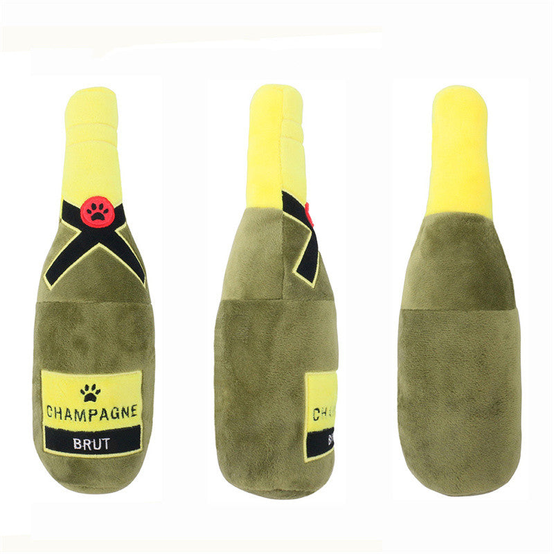 Classy Bottle Plush Chew Toy