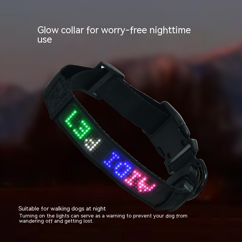 viral Pet Supplies Smart Tracking Device Mobile Phone APP Control DIY Edit Anti-lost LED Luminous Dog Harness