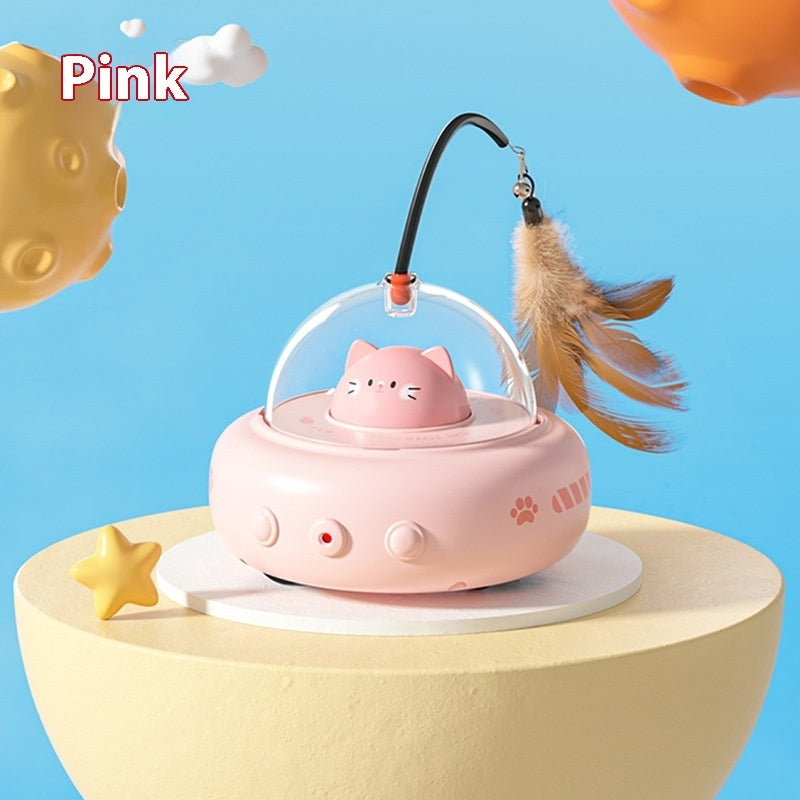 Viral Smart Teaser Cat Toy Electric UFO Cat Teaser Stick With Bell Training Pet Toys Replaceable Feather Interactive Cat Supplies Pet Supplies Pets Products