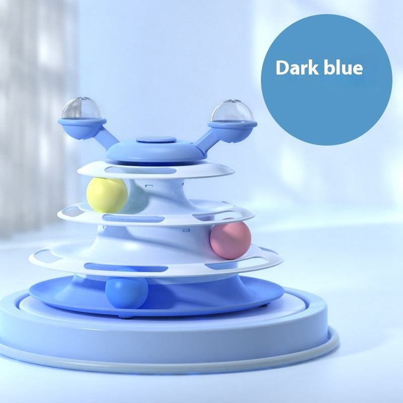 Viral 4 Levels Cat Toy Tower Turntable Roller Balls Toys Interactive Intelligence Pets Toys Training Track Puzzle Funny Games Accessories Pet Products