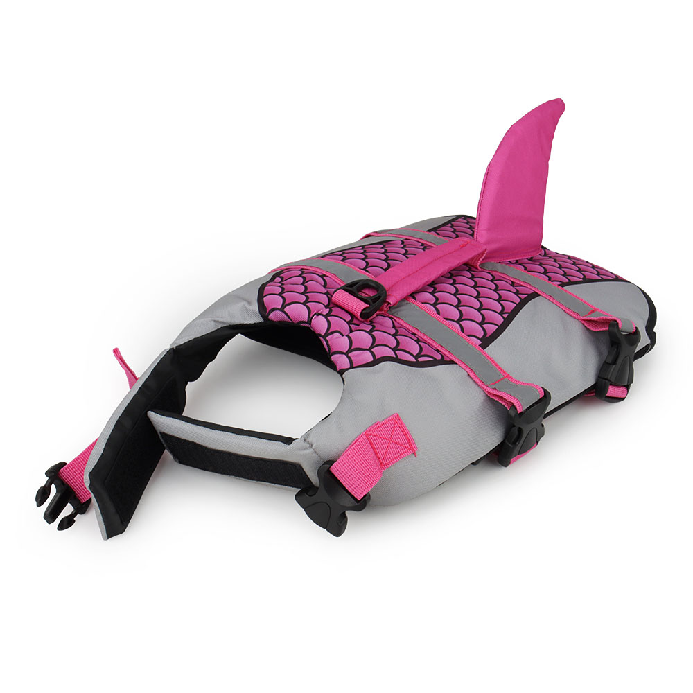 Viral tiktok Swim Pet Dog Life Jacket Vest Clothes Life Vest Collar Harness Pets Swimming Summer Swimwear Scales Shark Pet Products