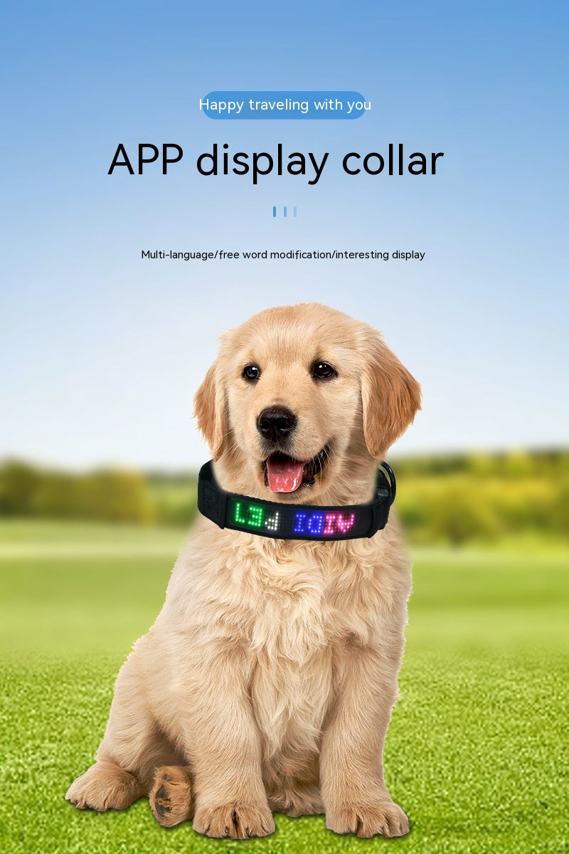 viral Pet Supplies Smart Tracking Device Mobile Phone APP Control DIY Edit Anti-lost LED Luminous Dog Harness