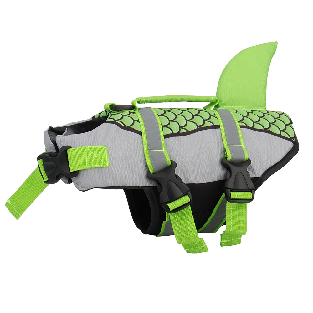 Viral tiktok Swim Pet Dog Life Jacket Vest Clothes Life Vest Collar Harness Pets Swimming Summer Swimwear Scales Shark Pet Products