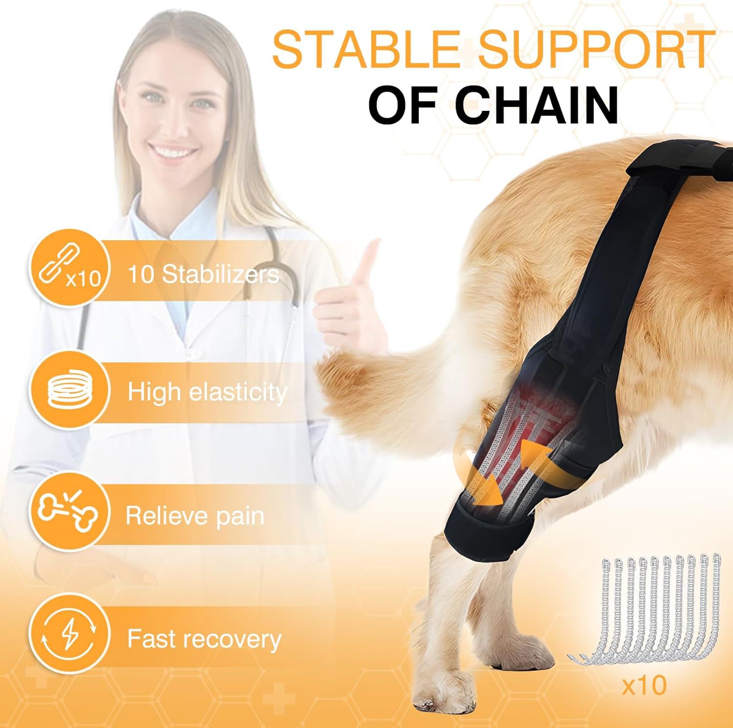 Leg Protector For Dogs Knee Brace Auxiliary Belt Joint Protection Pet Supplies Great Deal