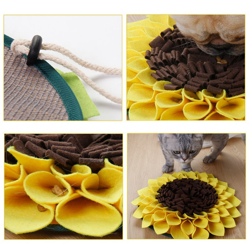 Snuffle Mat Washable Sunflower Slow Feeding Food Pet Nosework Training Treat