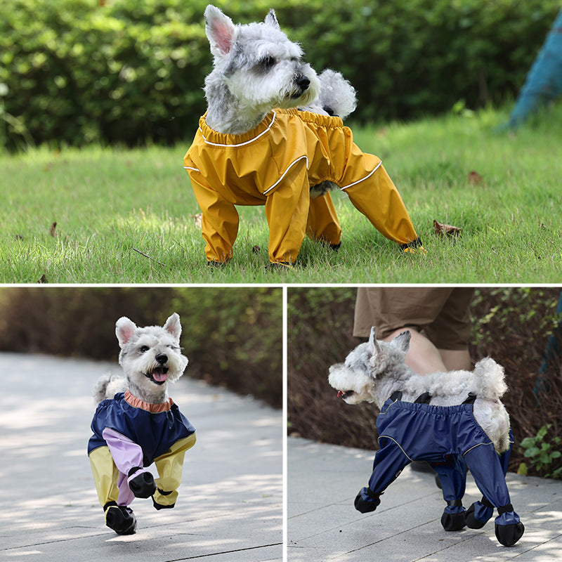 Dog Four Seasons Breathable Soft Bottom Jumpsuit and boots.
