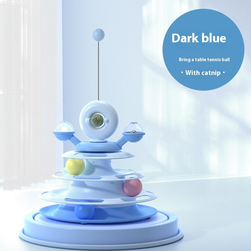 Viral 4 Levels Cat Toy Tower Turntable Roller Balls Toys Interactive Intelligence Pets Toys Training Track Puzzle Funny Games Accessories Pet Products