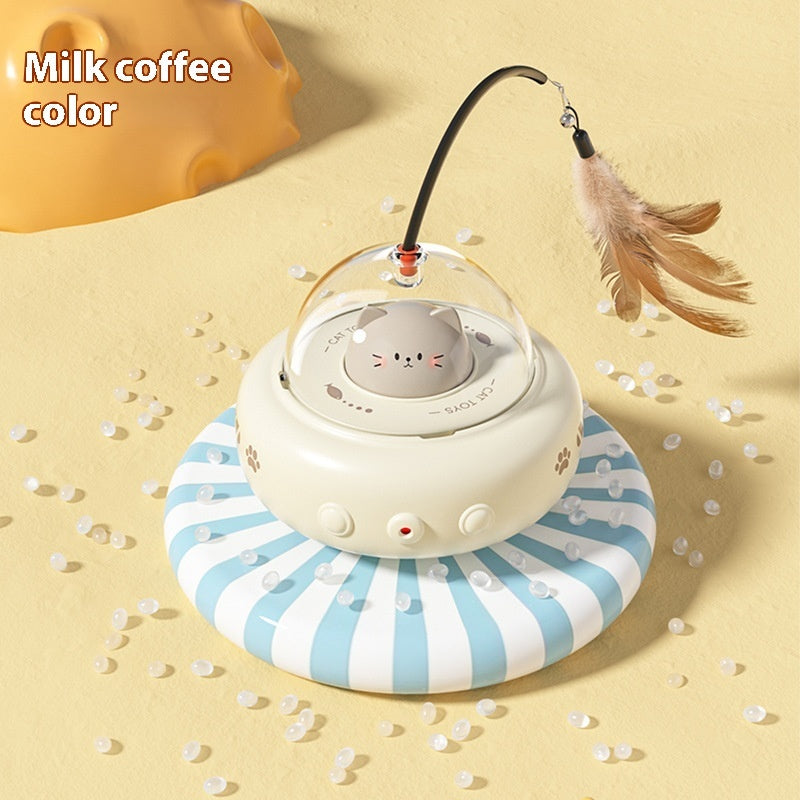Viral Smart Teaser Cat Toy Electric UFO Cat Teaser Stick With Bell Training Pet Toys Replaceable Feather Interactive Cat Supplies Pet Supplies Pets Products