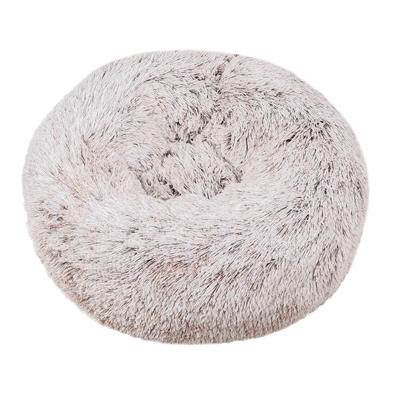 Plush Round Pet Bed For Cats And Dogs