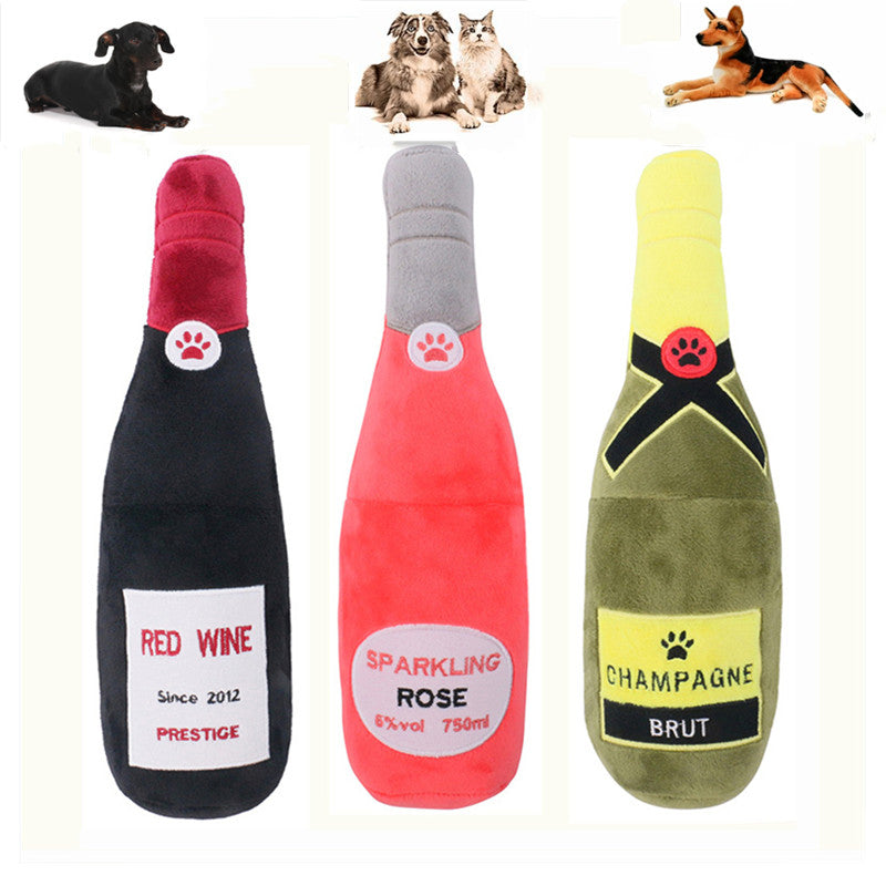 Classy Bottle Plush Chew Toy
