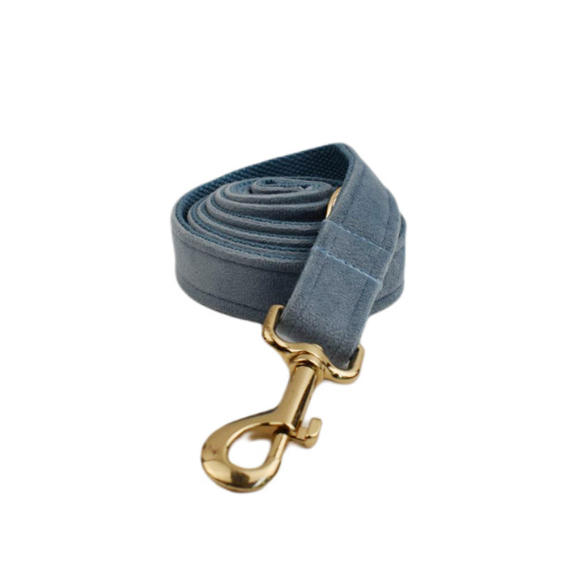 Velvet dog collar and harness set