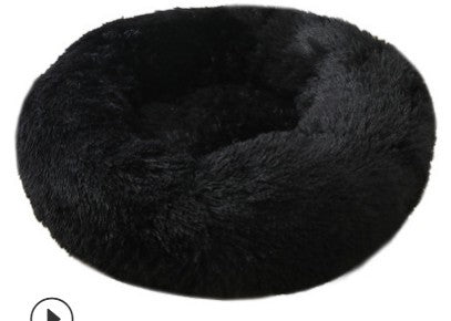 Plush Round Pet Bed For Cats And Dogs