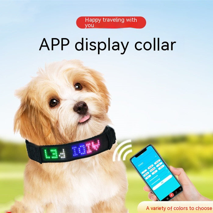 viral Pet Supplies Smart Tracking Device Mobile Phone APP Control DIY Edit Anti-lost LED Luminous Dog Harness