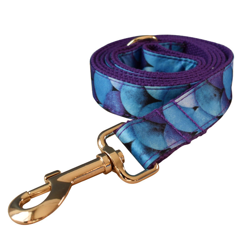 Purple Bottom Mermaid For Pet Collar Bowknot Dog Collar Metal Buckle
