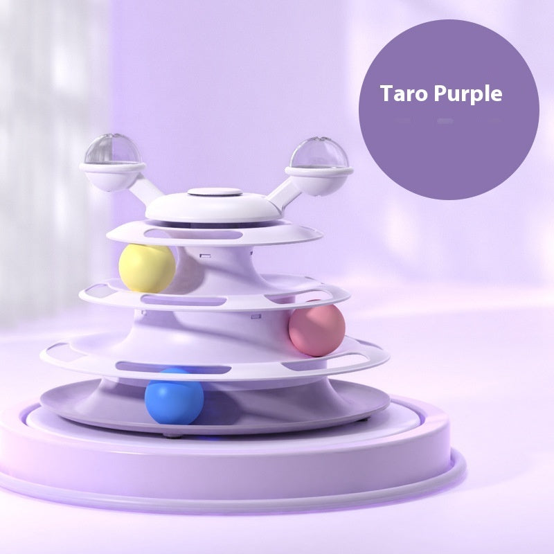 Viral 4 Levels Cat Toy Tower Turntable Roller Balls Toys Interactive Intelligence Pets Toys Training Track Puzzle Funny Games Accessories Pet Products