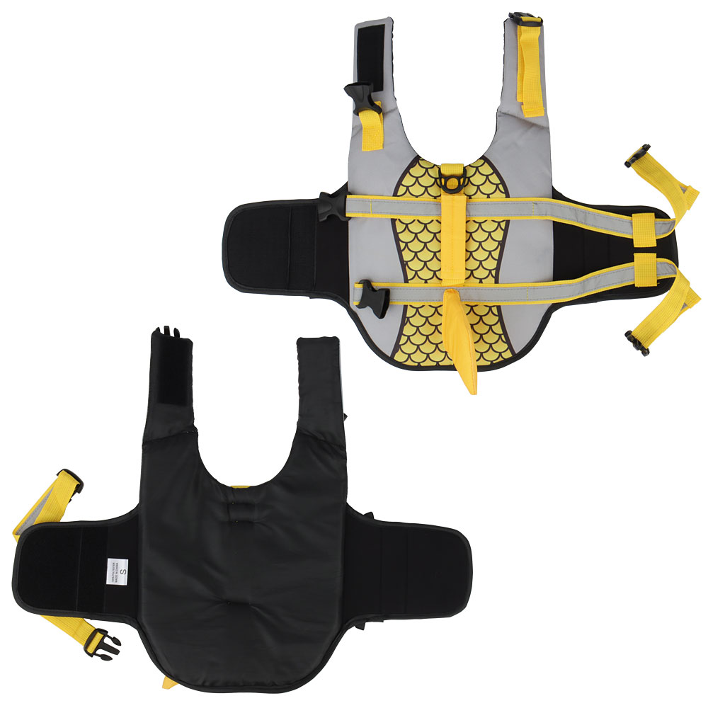 Viral tiktok Swim Pet Dog Life Jacket Vest Clothes Life Vest Collar Harness Pets Swimming Summer Swimwear Scales Shark Pet Products