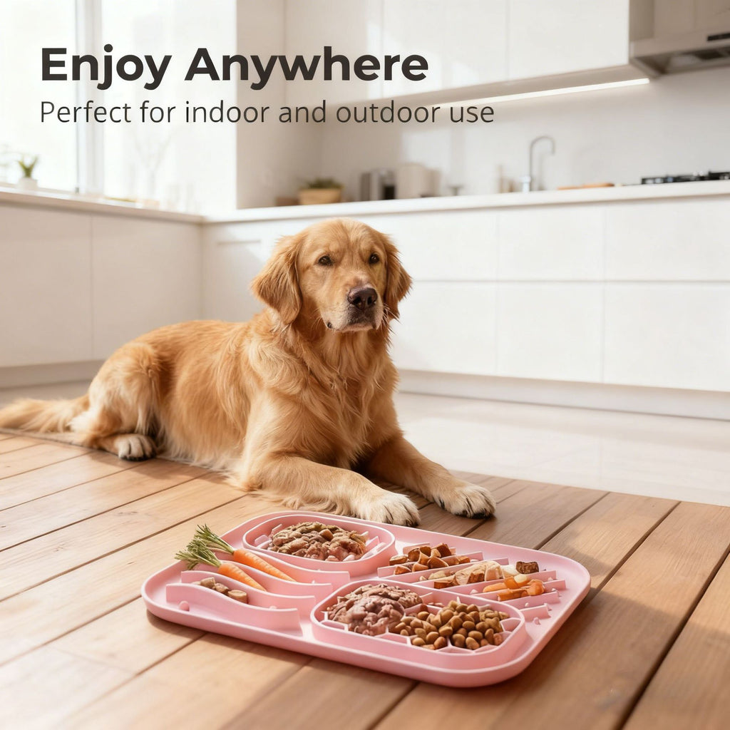Dog Slow Feeder Bowl With Suction Cup To Prevent Choking And Encourage Slow Eating Mat