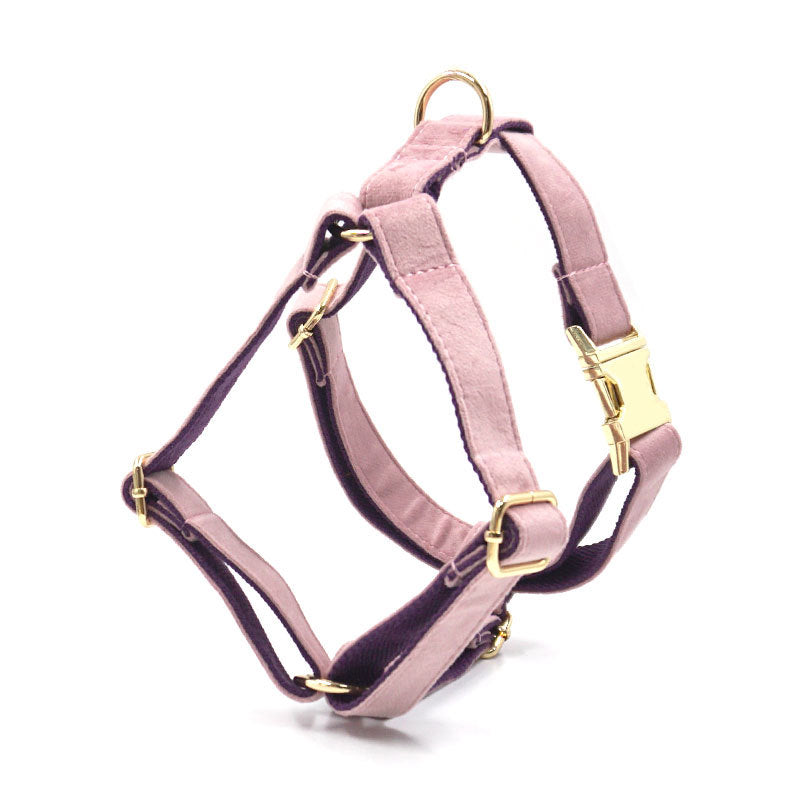 Green Velvet Dog Collar and Harness set