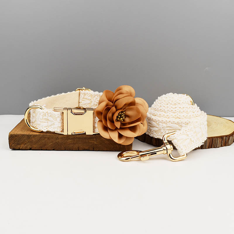 Leaves Lace Pet Vest Collar and Harness set