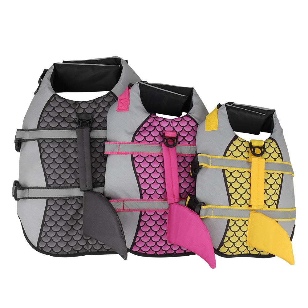 Viral tiktok Swim Pet Dog Life Jacket Vest Clothes Life Vest Collar Harness Pets Swimming Summer Swimwear Scales Shark Pet Products
